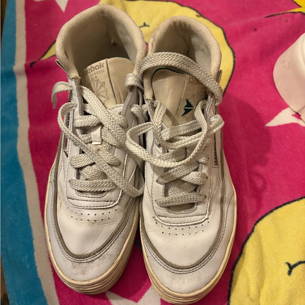Reebok Classic White and Gray Sneakers